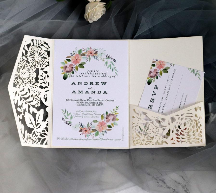 Elegant Hollow Laser Cut Wedding Invitation Card Greeting Card Customize Business With RSVP Party Supplies
Elegant Hollow Laser Cut Wedding Invitation Card Greeting Card Customize Business With RSVP Party Supplies