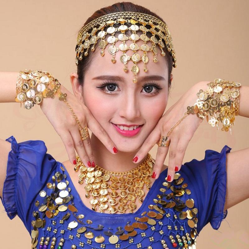 4 pcs Gypsy Belly Dance Jewelry Set Necklace Earrings Bracelet Belly Dancing, As pic
4 pcs Gypsy Belly Dance Jewelry Set Necklace Earrings Bracelet Belly Dancing, As pic