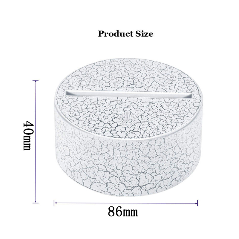 3D Lamp Holder Touch Lamp Bases Night Lights USB Cable Decor Lighting Replacement 7 Color Fixture Light for Bedroom Child Living Room Party