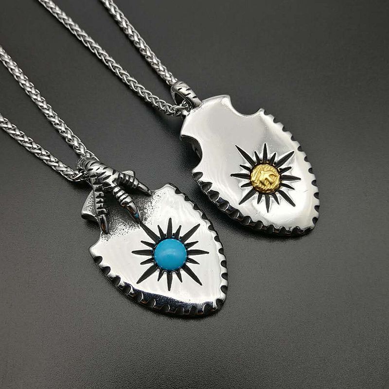 Punk Retro Stainless Steel Turquoises Eagle Claw Shield Pendant Necklaces for Men Rock Jewelry Drop Shipping
Punk Retro Stainless Steel Turquoises Eagle Claw Shield Pendant Necklaces for Men Rock Jewelry Drop Shipping