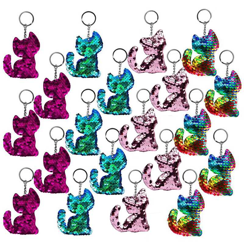 12pcs/20pcs Flip Sequin Keychain Cat Shape Hanging Keychain Decoration Birthday Party Favor Supplies for Kids/Adults 4 colors
12pcs/20pcs Flip Sequin Keychain Cat Shape Hanging Keychain Decoration Birthday Party Favor Supplies for Kids/Adults 4 colors