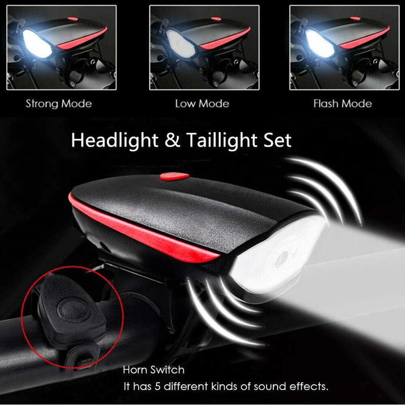 2 IN 1 LED Bike Light With electric Bell trembler buzzers horn switch Cycling Bicycle Lamp Battery Built-in USB Charging
2 IN 1 LED Bike Light With electric Bell trembler buzzers horn switch Cycling Bicycle Lamp Battery Built-in USB Charging