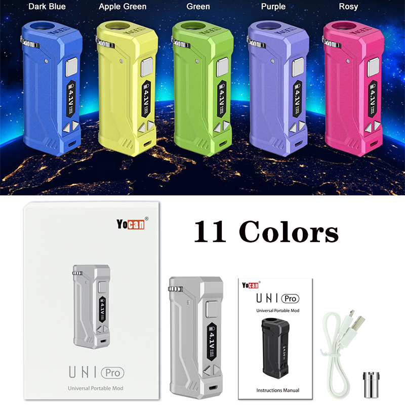 Yocan UNI Pro Mod 650mah Box Mods E-cigarette Kits Preheat Battery For All Width of Cartridges Oil Atomizers Voltage Adjustable Vape Pen Original, Multi 11 colors
Yocan UNI Pro Mod 650mah Box Mods E-cigarette Kits Preheat Battery For All Width of Cartridges Oil Atomizers Voltage Adjustable Vape Pen Original, Multi 11 colors