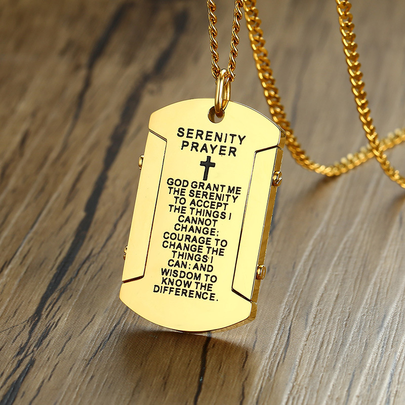 Stainless Steel Black Bible Verse Dog Tag Pendant Necklace Church Religious Tag Gold Bless Necklaces Jewelry For Men Women
Stainless Steel Black Bible Verse Dog Tag Pendant Necklace Church Religious Tag Gold Bless Necklaces Jewelry For Men Women