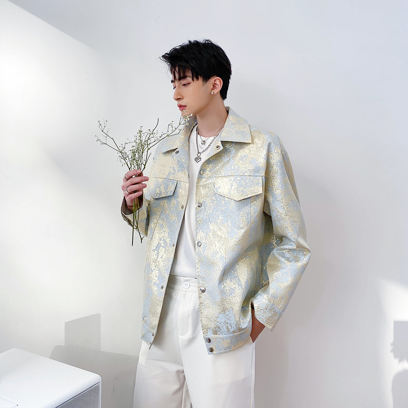 2020 Autumn Men Jackets Bright color Bronzing Print Slim Coat High Street England Vintage Young Style Male Clothes Fashion, White
2020 Autumn Men Jackets Bright color Bronzing Print Slim Coat High Street England Vintage Young Style Male Clothes Fashion, White