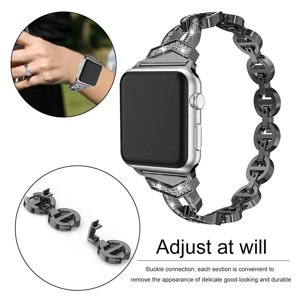 Luxury Stainless Steel Replacement watch bands for Apl Watch 38mm 42mm Diamond Bracelet Metal Buckle Strap For I watch series 5 4 3 2 1
Luxury Stainless Steel Replacement watch bands for Apl Watch 38mm 42mm Diamond Bracelet Metal Buckle Strap For I watch series 5 4 3 2 1