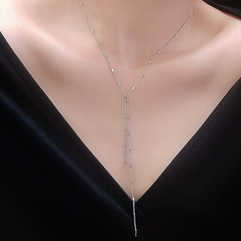 Rose Gold plated stainless steel long tassel necklaces for women jewelry on the neck, fashion choker necklace chain accessories
Rose Gold plated stainless steel long tassel necklaces for women jewelry on the neck, fashion choker necklace chain accessories