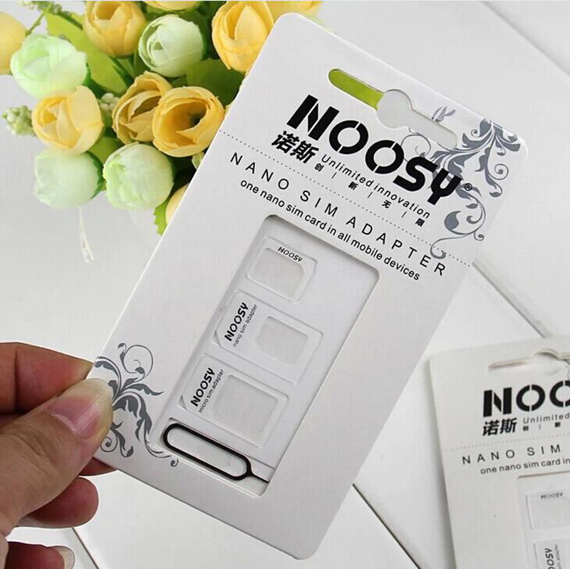 Noosy Nano SIM Card Adapter 4 In 1 Micro Sim Adapter with Eject Pin Key Retail Package for IPhone 5/5S/6/6S/Samsung
Noosy Nano SIM Card Adapter 4 In 1 Micro Sim Adapter with Eject Pin Key Retail Package for IPhone 5/5S/6/6S/Samsung