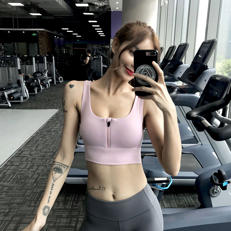 Semi-Zipper Sports Underwear Womens -resistant Running Push up Stereotypes Breast Hugging Yoga Bra Industry Fitness Bra /30, Pink
Semi-Zipper Sports Underwear Womens -resistant Running Push up Stereotypes Breast Hugging Yoga Bra Industry Fitness Bra /30, Pink