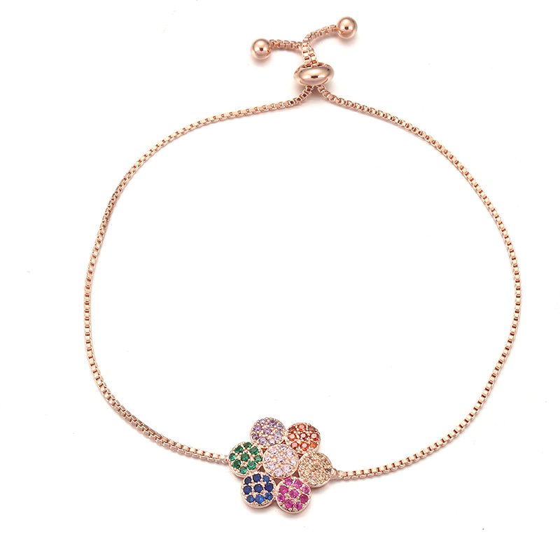 Women's flower shaped Bracelet high quality 3A color mixed with exquisite sliding buckle plant Bracelet fashionable jewelry
Women's flower shaped Bracelet high quality 3A color mixed with exquisite sliding buckle plant Bracelet fashionable jewelry