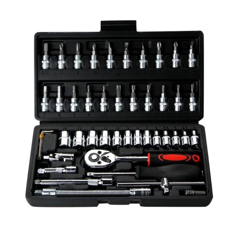 46pcs Socket Ratchet Car Repair Tool Wrench Set Head Ratchet Pawl Socket Spanner Screwdriver Professional Metalworking Tool Kit
46pcs Socket Ratchet Car Repair Tool Wrench Set Head Ratchet Pawl Socket Spanner Screwdriver Professional Metalworking Tool Kit