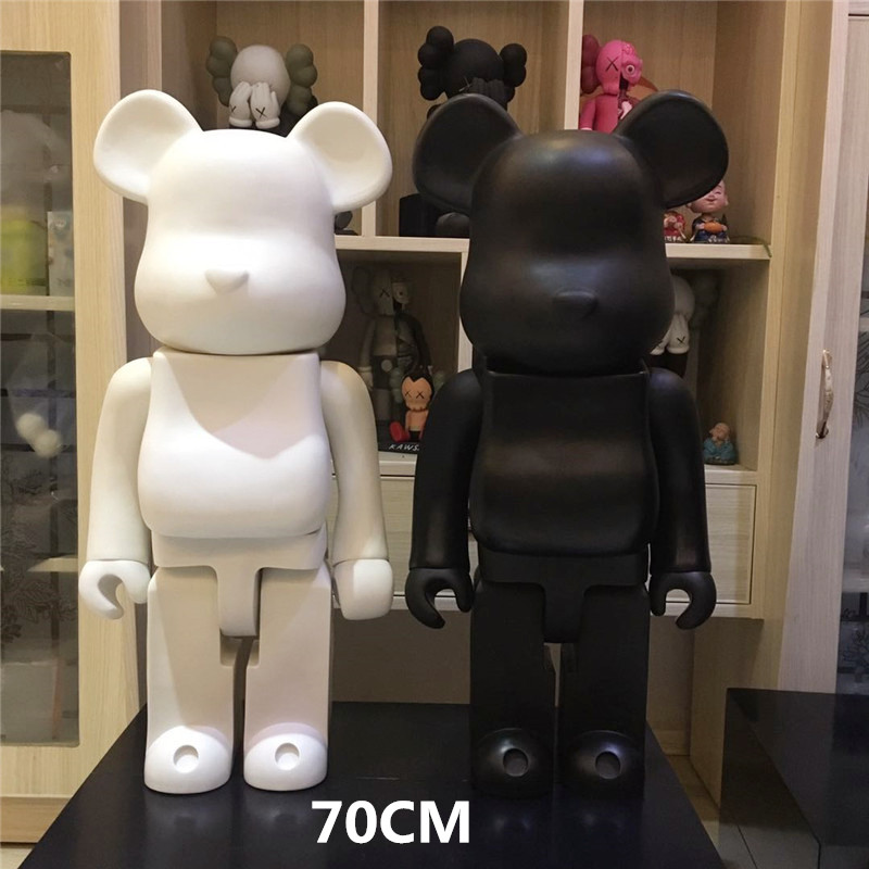 

Popular 1000% 70CM Bearbrick Evade glue Black. white and red bear figures Toy For Collectors Be@rbrick Art Work model decorations kids gift