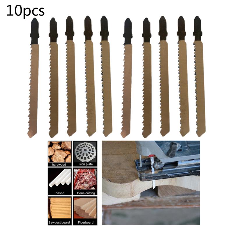 10PC Jigsaw Blades For T101BR Down Cutting Laminates Veneers HCS For Black & Decker Jigsaw Chainsaw Tools Wood DIY
10PC Jigsaw Blades For T101BR Down Cutting Laminates Veneers HCS For Black & Decker Jigsaw Chainsaw Tools Wood DIY