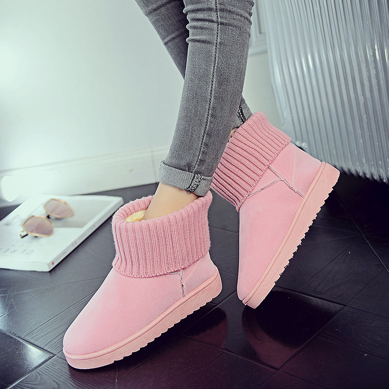 Classic Snow Boots 2024 New Winter Women Fashion knitting Cotton Boots Student Comfortable Non-slip Flat Short Boots Cotton shoes 35-40