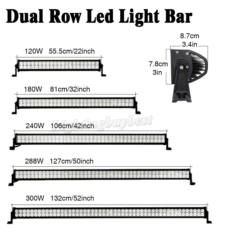 120W 180W 240W 300W 3D 5D 22 32 42 50 52 Inch LED Light Bar for Car Truck Work Driving Boat Hunt 4x4 SUV ATV Off Road Automobile
120W 180W 240W 300W 3D 5D 22 32 42 50 52 Inch LED Light Bar for Car Truck Work Driving Boat Hunt 4x4 SUV ATV Off Road Automobile