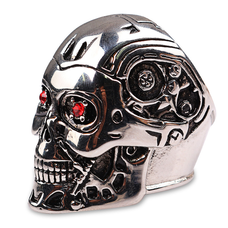 New High Quality Steampunk Biker Terminator Mask SKull cool Halloween Accessories Men Rings Retro Red crystal Jewelry, Silver
New High Quality Steampunk Biker Terminator Mask SKull cool Halloween Accessories Men Rings Retro Red crystal Jewelry, Silver