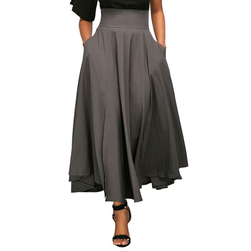 Women Solid High Waist Pockets Flared Pleated Long Skirt With Belt Ladies Slit Maxi Skirts Beach Boho Vintage Summer Big Swing S, Black
Women Solid High Waist Pockets Flared Pleated Long Skirt With Belt Ladies Slit Maxi Skirts Beach Boho Vintage Summer Big Swing S, Black