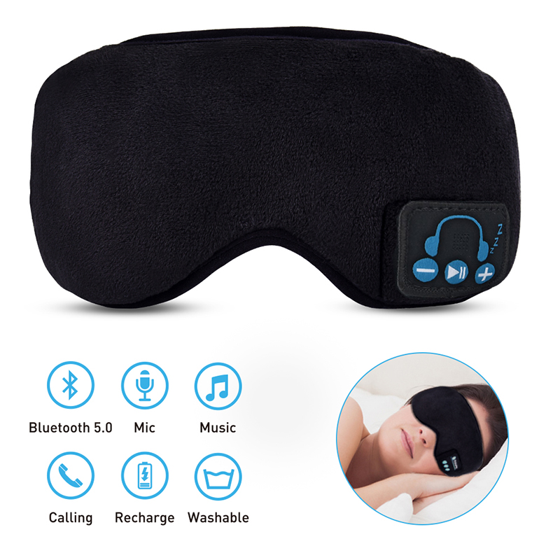 Wireless Bluetooth 50 Earphone Sleep Mask Sport Headband Soft Headphone Sleeping Headset For Listenting Music with Mic
