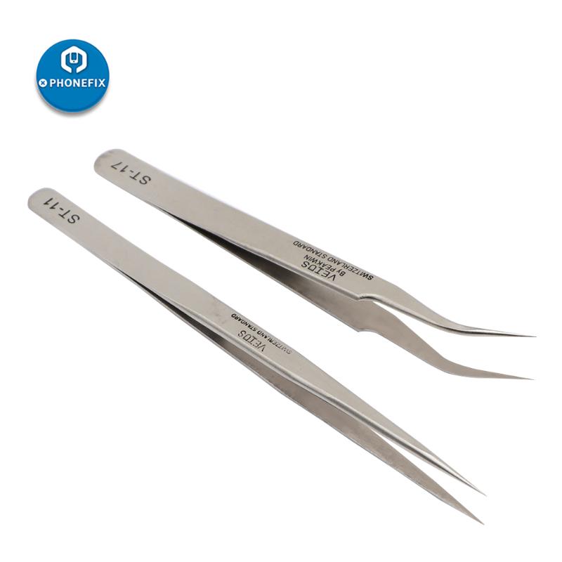 8 Kinds Anti-static Tweezers Electronics Stainless Steel Elbow Fine Tip Tweezers Set Phone Repair Tool for Eyelash Forceps Watch