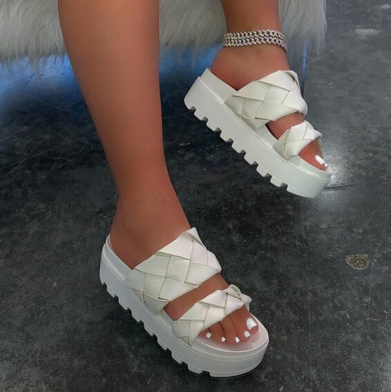 casual all-match slippers ms Autumn 2020 new women twist straps double-layer platform waterproof platform outdoor beach sandals, White
casual all-match slippers ms Autumn 2020 new women twist straps double-layer platform waterproof platform outdoor beach sandals, White