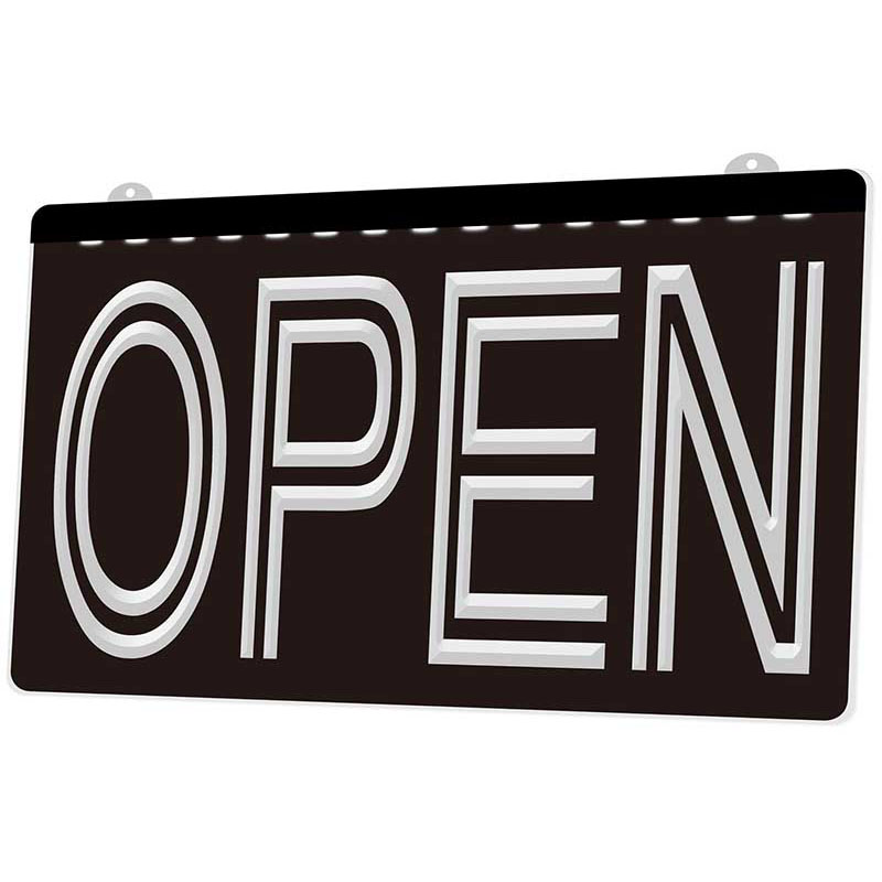 LS0004 Light Sign OPEN Overnight Shop Bar Pub Club 3D Engraving LED Wholesale Retail