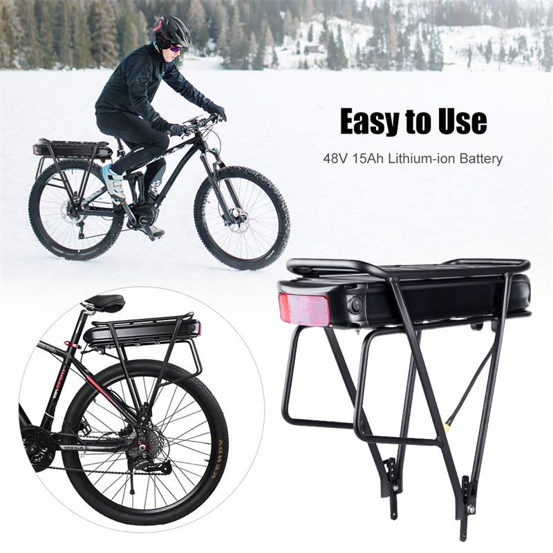 Electric Bicycle Battery 48V 15Ah Rear Rack Battery Pack Big Capacity e-Bike Cell Luggage Rack Bicycle With Charger For 500W 750W Motor kit
Electric Bicycle Battery 48V 15Ah Rear Rack Battery Pack Big Capacity e-Bike Cell Luggage Rack Bicycle With Charger For 500W 750W Motor kit