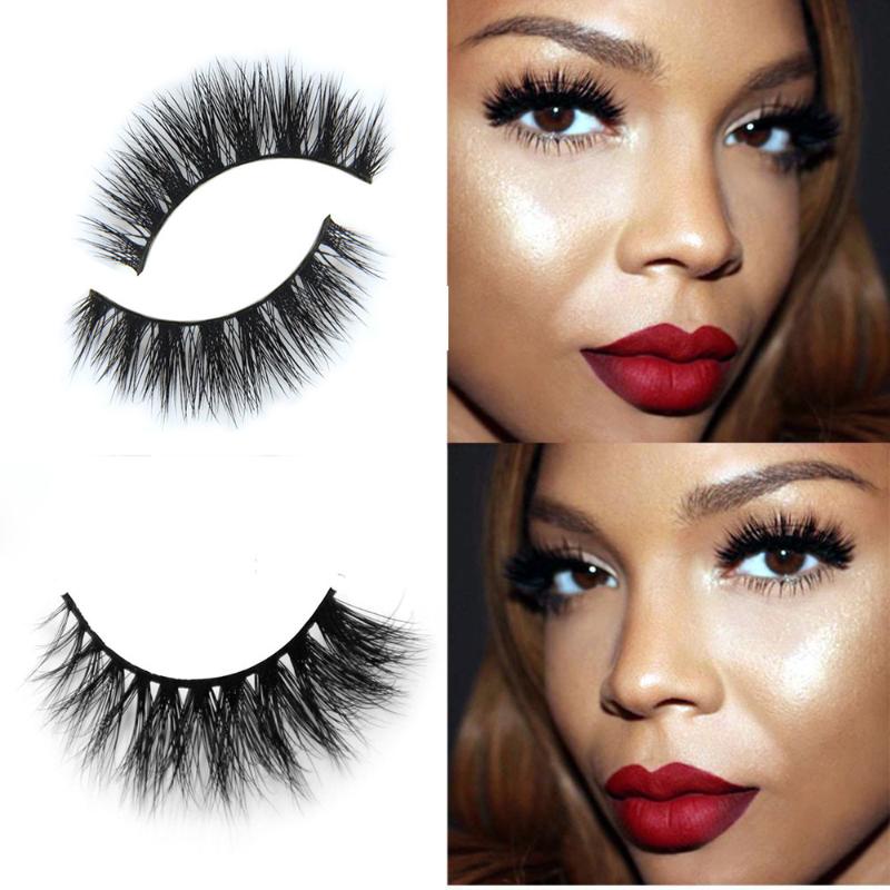 False Eyelash Hand Made 3D Mink Makeup Cross False Eyelashes Eye Lashes Extension Handmade P#