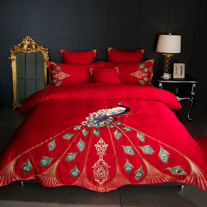 60S Egyptian cotton oriental embroidery luxury Bedding set pea cock pattern queen king size 4pcs duvet cover bedsheet Green Red
60S Egyptian cotton oriental embroidery luxury Bedding set pea cock pattern queen king size 4pcs duvet cover bedsheet Green Red