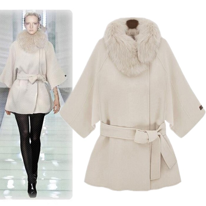 ZADORIN Womens Woolen Coats Solid Three Quarter Sleeve Fur Collar Woolen Coat Elegant Vintage White Cape Coat trench
ZADORIN Womens Woolen Coats Solid Three Quarter Sleeve Fur Collar Woolen Coat Elegant Vintage White Cape Coat trench
