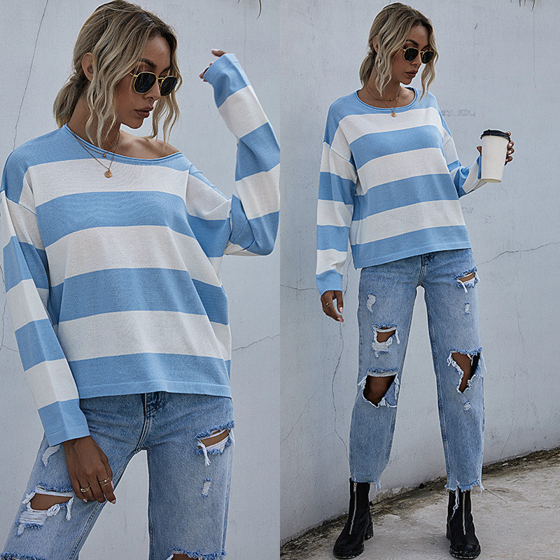 2020 New Fashion Women Sweater Winter Casual O-neck Long Sleeves Striped Loose Sweaters Women, As pic
2020 New Fashion Women Sweater Winter Casual O-neck Long Sleeves Striped Loose Sweaters Women, As pic