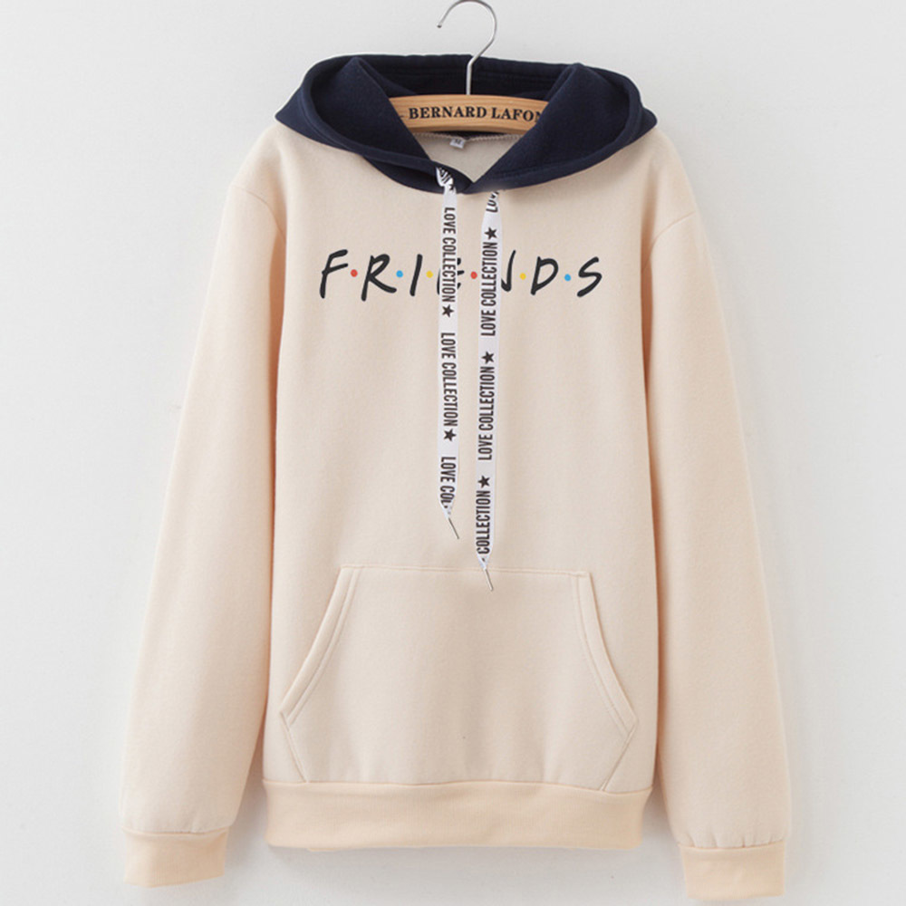 2019 New Friends Printing Hoodies Sweatshirts Harajuku Crew Neck Sweats Women Clothing Feminina Loose Women's Outwear Fall B0314 CX200808