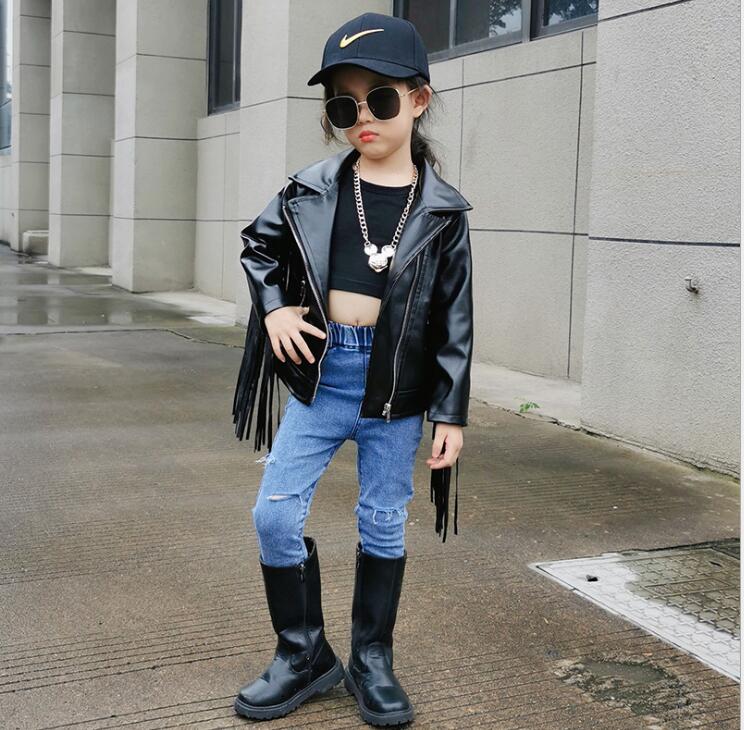 2020 Korean style girls boys PU leather coat tassel full sleeve autumn kids coat 2-7t F676, Black
2020 Korean style girls boys PU leather coat tassel full sleeve autumn kids coat 2-7t F676, Black