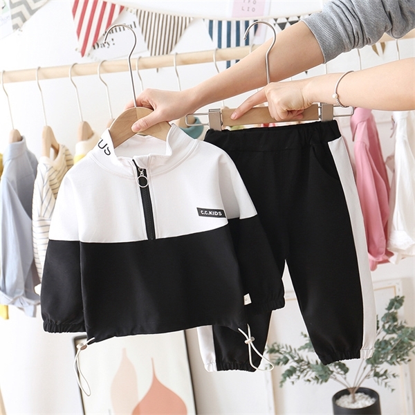 Children Clothes Suit New Spring Autumn Kid Boys Girls Patchwork T Shirt Pants 2Pcs/sets Baby Toddler Clothing Infant Sportswear