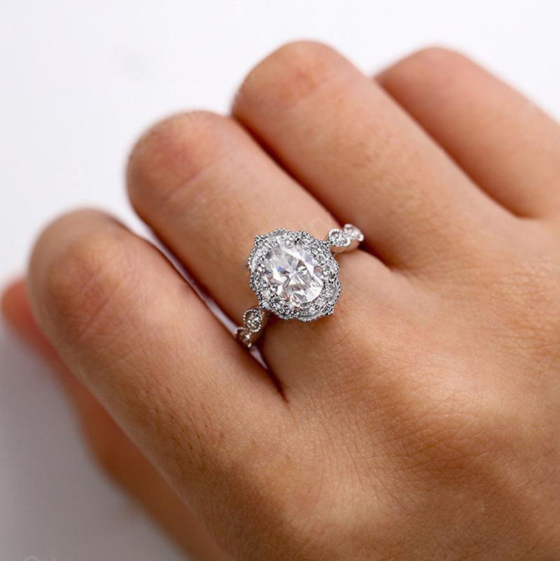 CxsJeremy Oval Cut 6*8mm 1.5ct Moissanite Engagement Ring 14K 585 Rose Gold Wedding Band for Women Bridal Anniversary Gift T200905