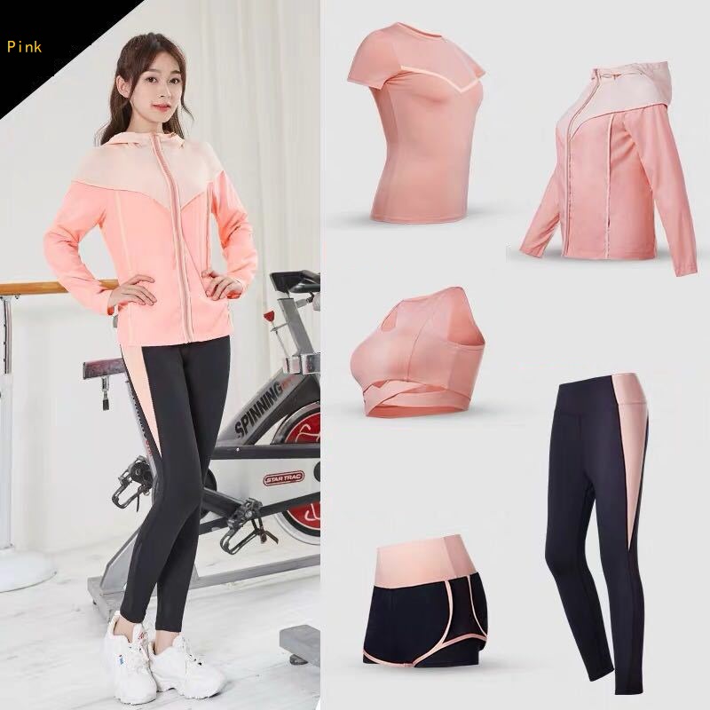 5 piece set Women Yoga clothing Yoga suit female Short Sleeve Shirts sportswear casual clothes Gym Leggings Shorts Gym Clothes, Blue
5 piece set Women Yoga clothing Yoga suit female Short Sleeve Shirts sportswear casual clothes Gym Leggings Shorts Gym Clothes, Blue