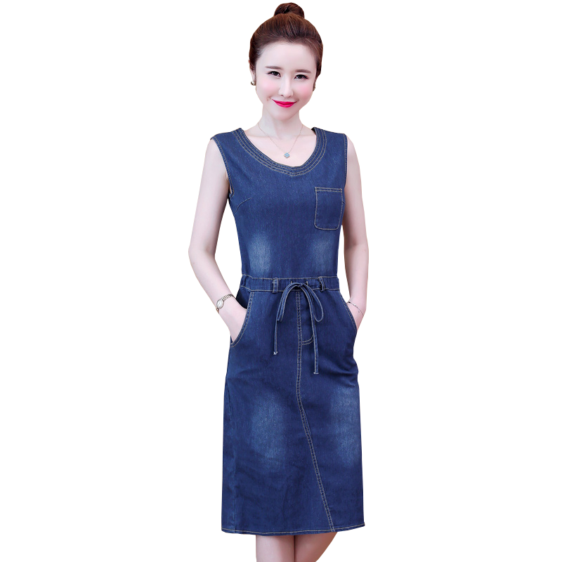Plus Size 5XL Women Denim Dress Spring Spaghetti Vest Jeans Dresses Female Loose Casual sleeveless Long Denim Sundress Dress 216, Blue
Plus Size 5XL Women Denim Dress Spring Spaghetti Vest Jeans Dresses Female Loose Casual sleeveless Long Denim Sundress Dress 216, Blue