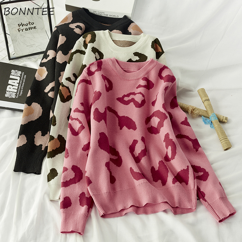 Sweaters Women Printed Leopard Pink Sweet New Knitted Warm Chic Womens Pullover All-match Casual Soft High Quality Daily Ulzzang, Black
Sweaters Women Printed Leopard Pink Sweet New Knitted Warm Chic Womens Pullover All-match Casual Soft High Quality Daily Ulzzang, Black