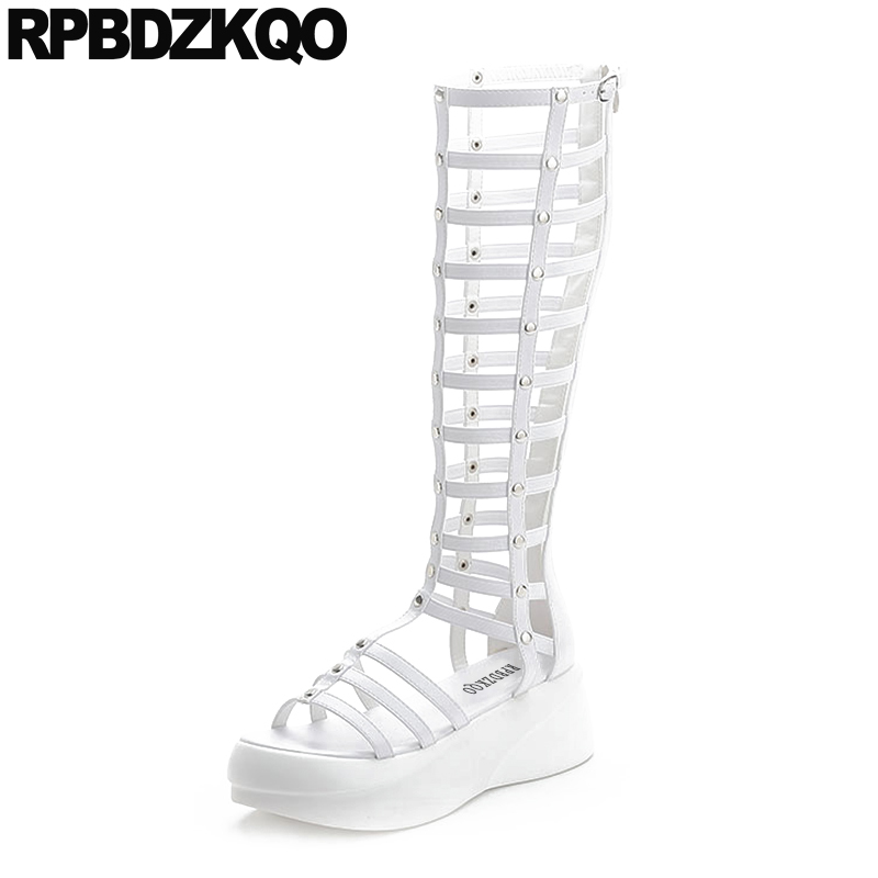Shoes Open Toe Gladiator White Platform Boots High Heel Tall Wedge Metal Sandals Flatform Knee Rivet Creepers Women Slim Studded, Black
Shoes Open Toe Gladiator White Platform Boots High Heel Tall Wedge Metal Sandals Flatform Knee Rivet Creepers Women Slim Studded, Black