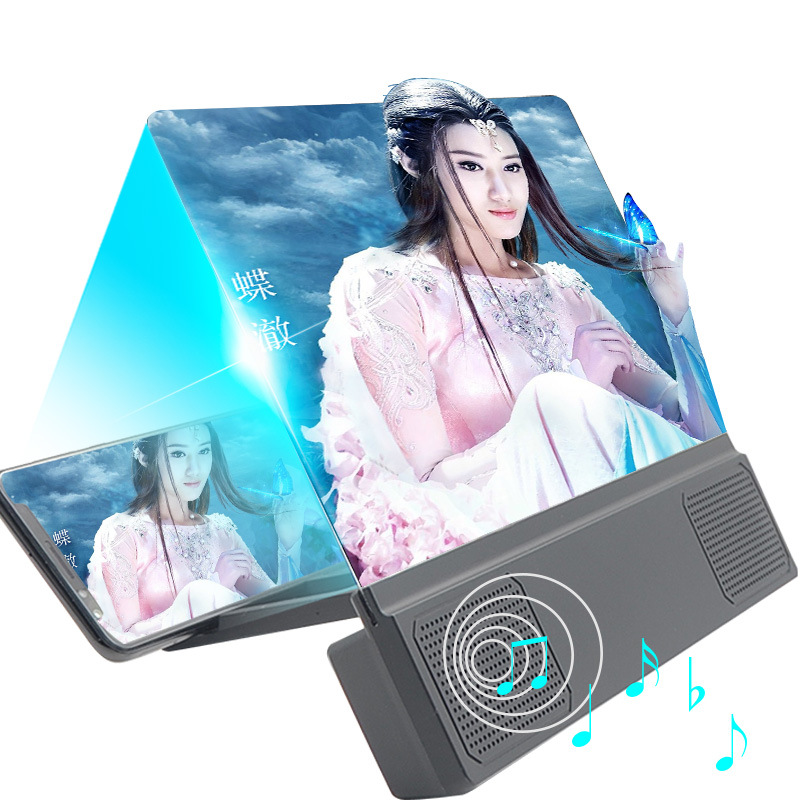12 Inch 3D Mobile Phone Screen Magnifier Stereo Bluetooth Speaker HD Video Amplifier