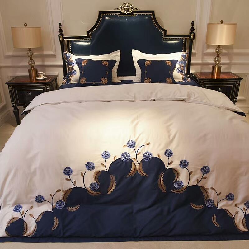 Blue White Luxury Egyptian Cotton Embroidery Chinese Bedding set Queen King size Silky Soft Duvet cover Bedsheet set Pillowcase, Color 1
Blue White Luxury Egyptian Cotton Embroidery Chinese Bedding set Queen King size Silky Soft Duvet cover Bedsheet set Pillowcase, Color 1