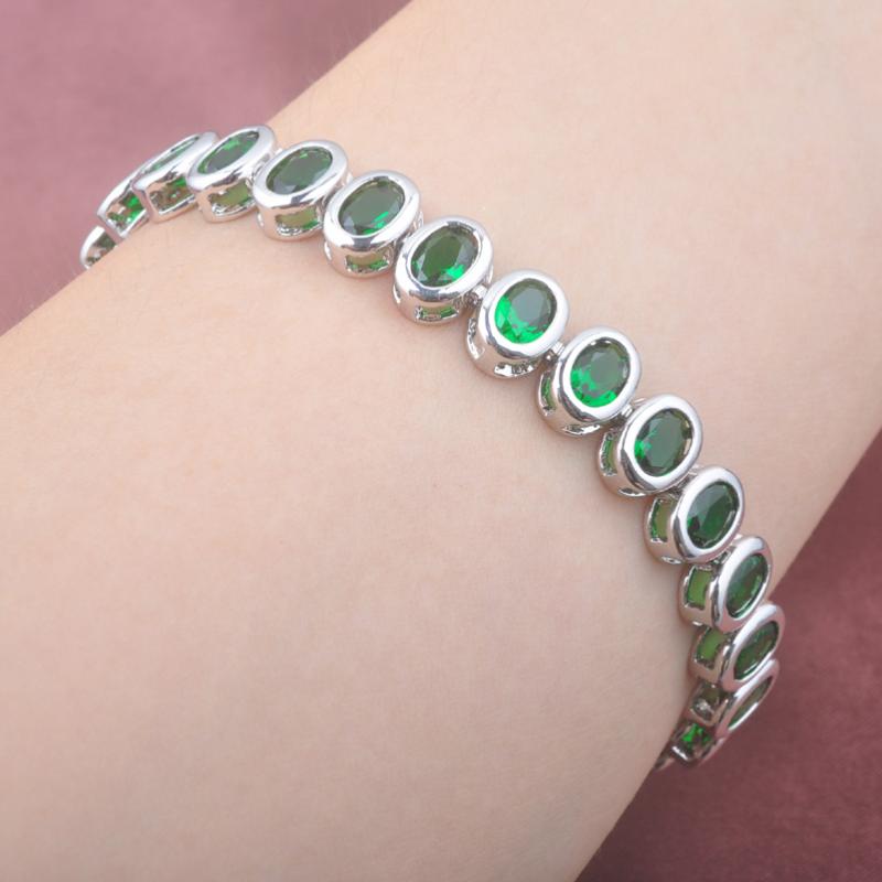Wedding Jewelry Cubic Zirconia Bangle For Women Silver Color Dubai Jewellery Green Crystal Bracelet 2020 New OS0163
Wedding Jewelry Cubic Zirconia Bangle For Women Silver Color Dubai Jewellery Green Crystal Bracelet 2020 New OS0163