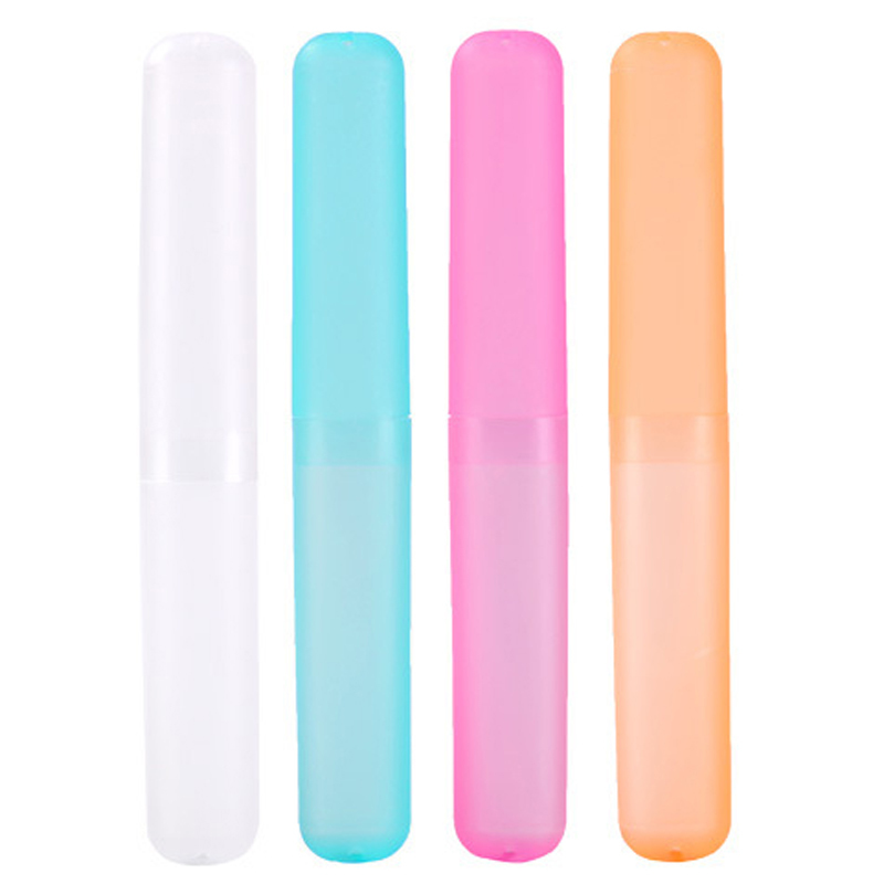 Frosted Toothbrush Holder Travel Plastic Case Hiking Camping Portable Toothbrush Tube Cover Storage Box Protect Frosted Toothbrush Holder