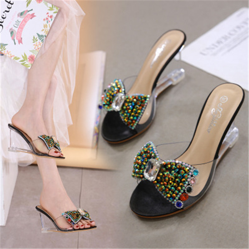 Transparent Women Shoes Diamond Bowknot Slippers Clear High Heeled 8 cm Crystal Women Mules PVC Jelly Shoes Clear Open Toe, Pink
Transparent Women Shoes Diamond Bowknot Slippers Clear High Heeled 8 cm Crystal Women Mules PVC Jelly Shoes Clear Open Toe, Pink