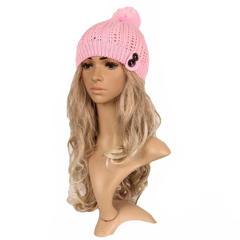 Beanie Hat for Women Men Winter Hat Knitted Autumn Button knitted hat Warm Bonnet Cap Female Hats