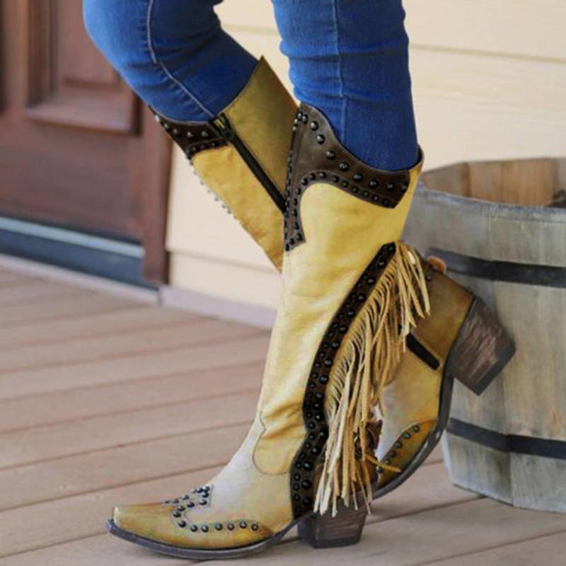 Tassels Women in the Boots Low Heels High Heels Autumn Woman Shoes Winter Women Knight Boots Rivets, Khaki
Tassels Women in the Boots Low Heels High Heels Autumn Woman Shoes Winter Women Knight Boots Rivets, Khaki