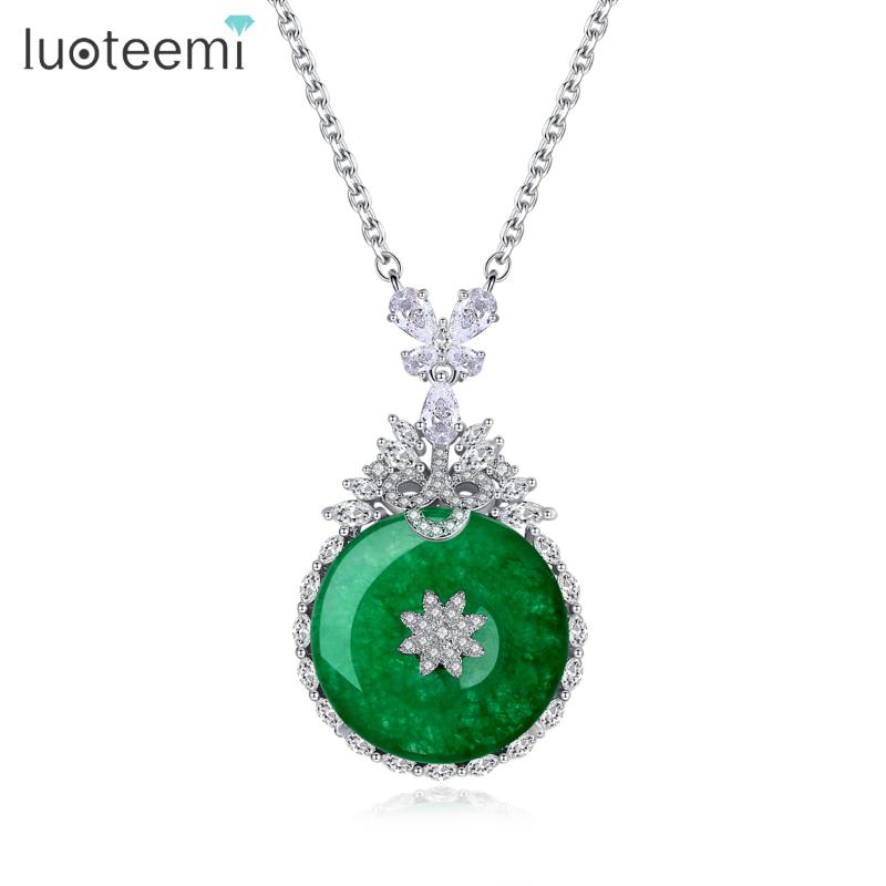 LUOTEEMI Atrractive Round Green Pendant Necklaces for Women Wedding Banquet Clear CZ Elegant Fashion Jewelry Gift Colgantes
LUOTEEMI Atrractive Round Green Pendant Necklaces for Women Wedding Banquet Clear CZ Elegant Fashion Jewelry Gift Colgantes