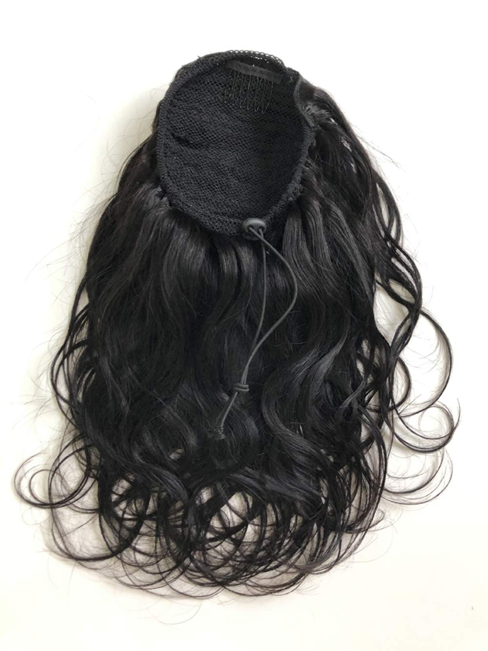 Pretty natural wavy ponytail malaysian remy hair soft and comfortable weave ponytail with braids drawstring ponytaiil natural black 1b 140g
