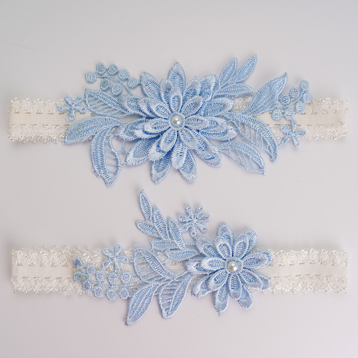 Lace Blue Bridal Garters Set Sexy Garter Belt Elastic Thigh Ring Leg Wedding Accessories 2020 Wedding Keepsake Garter Ivory Wedding Garters