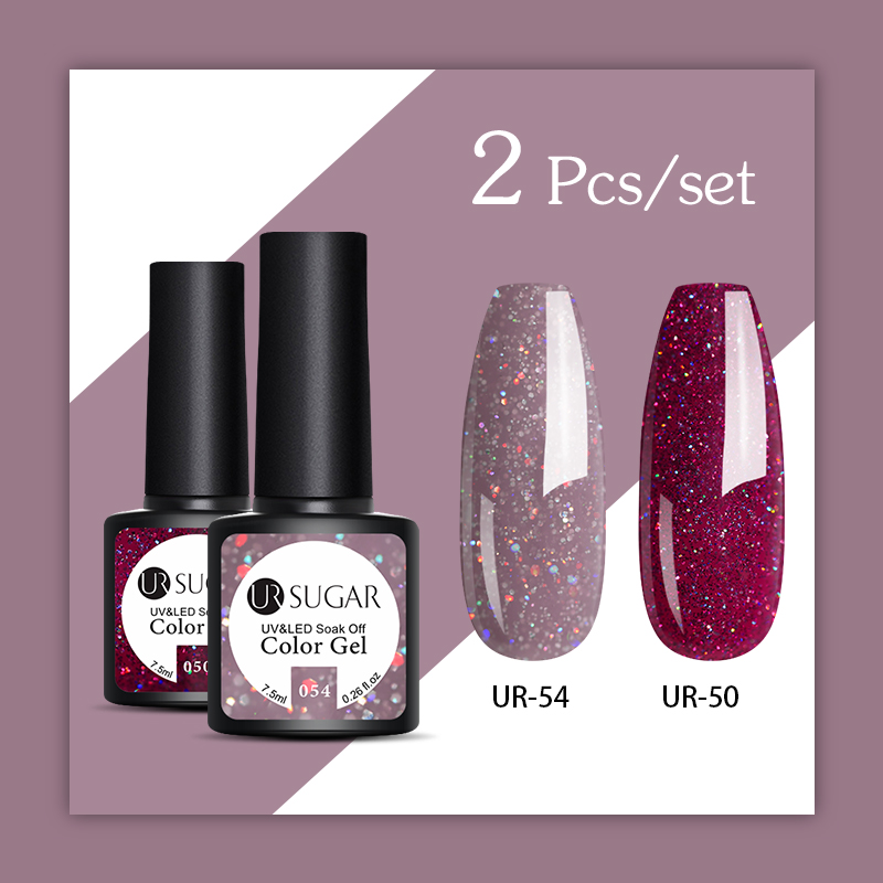 UR SUGAR 2PCS/LOT Nail Gel Polish Set Violet Red Hybrid Long Lasting Nail varnish Set Sequins Gel Glitter UV, 2pcs-24 
UR SUGAR 2PCS/LOT Nail Gel Polish Set Violet Red Hybrid Long Lasting Nail varnish Set Sequins Gel Glitter UV, 2pcs-24