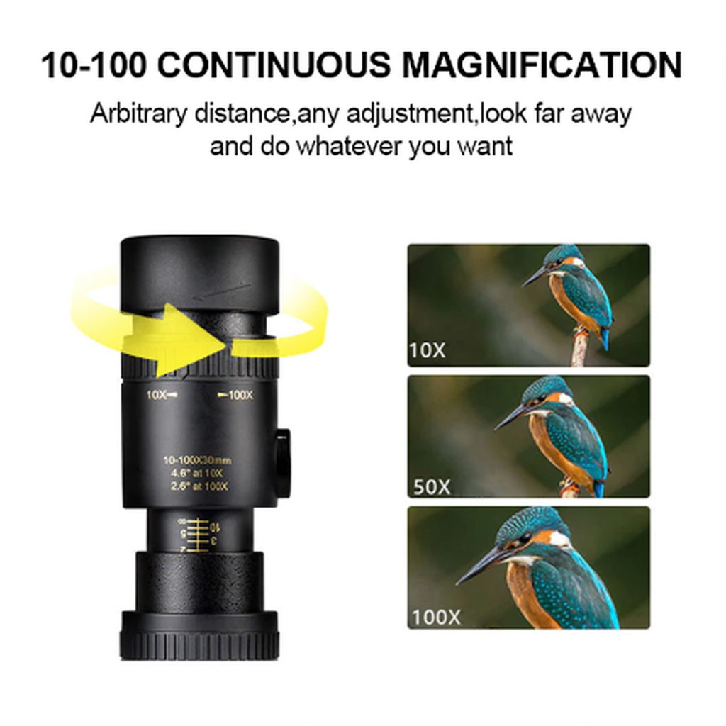 4K 10300X40mm Super Telepo Zoom Monocular Telescope Portable for Beach Travel Supports Smartphone To Take Pictures Z T200821293M